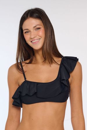 Bandeau Liso Volado Un Hombro