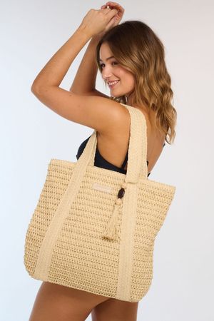 Bolso Tejido Con Borlas Gondwana